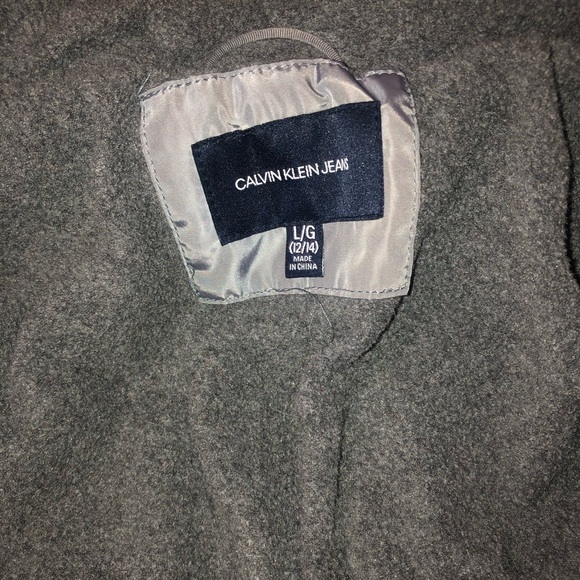 Calvin Klein Puffer Jacket Girls Size Large Gray Color - Picture 9 of 11